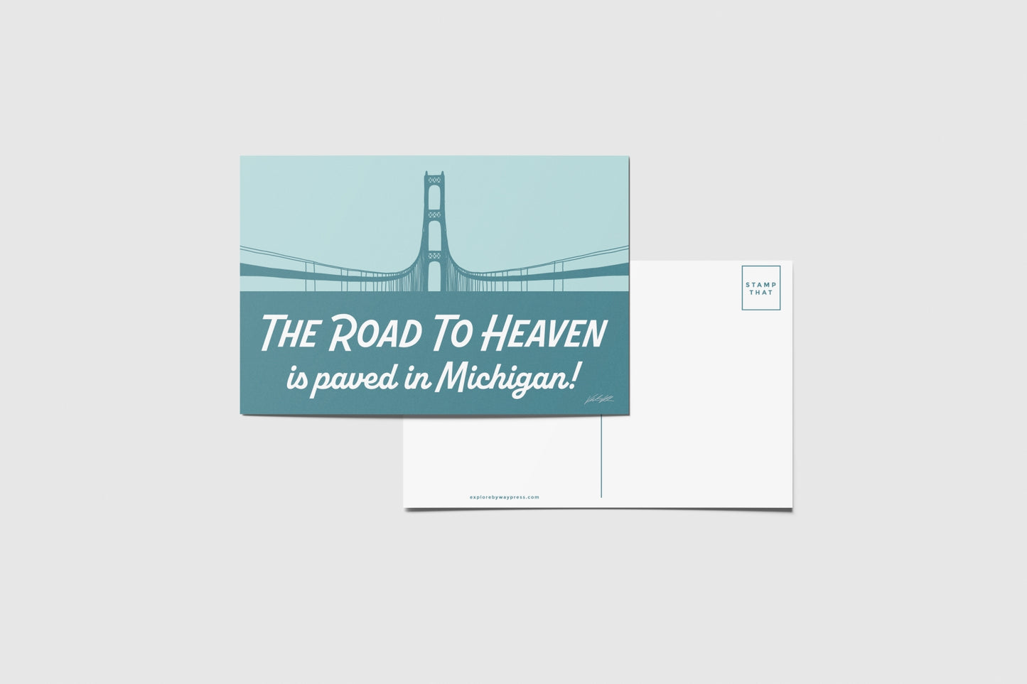 Road to Heaven Paved in Michigan Travel Postcard