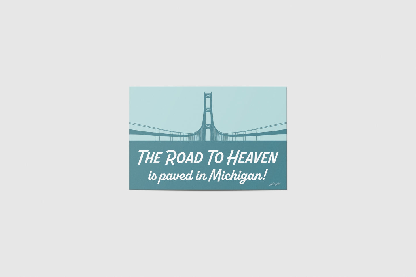 Road to Heaven Paved in Michigan Travel Postcard