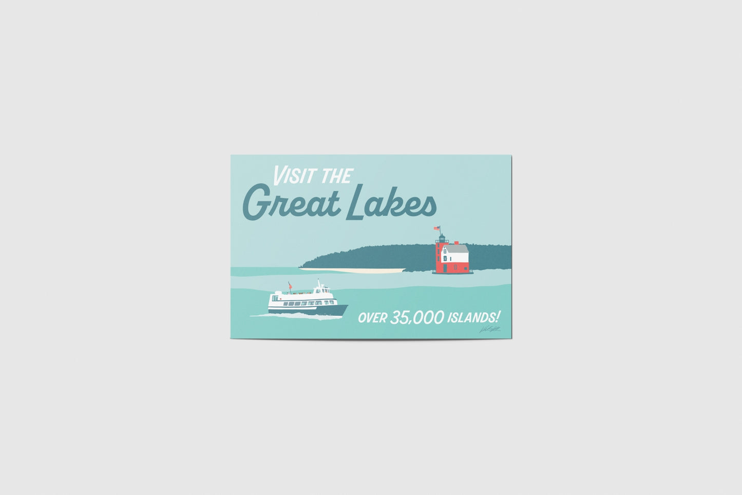 Visit the Great Lakes Travel Postcard