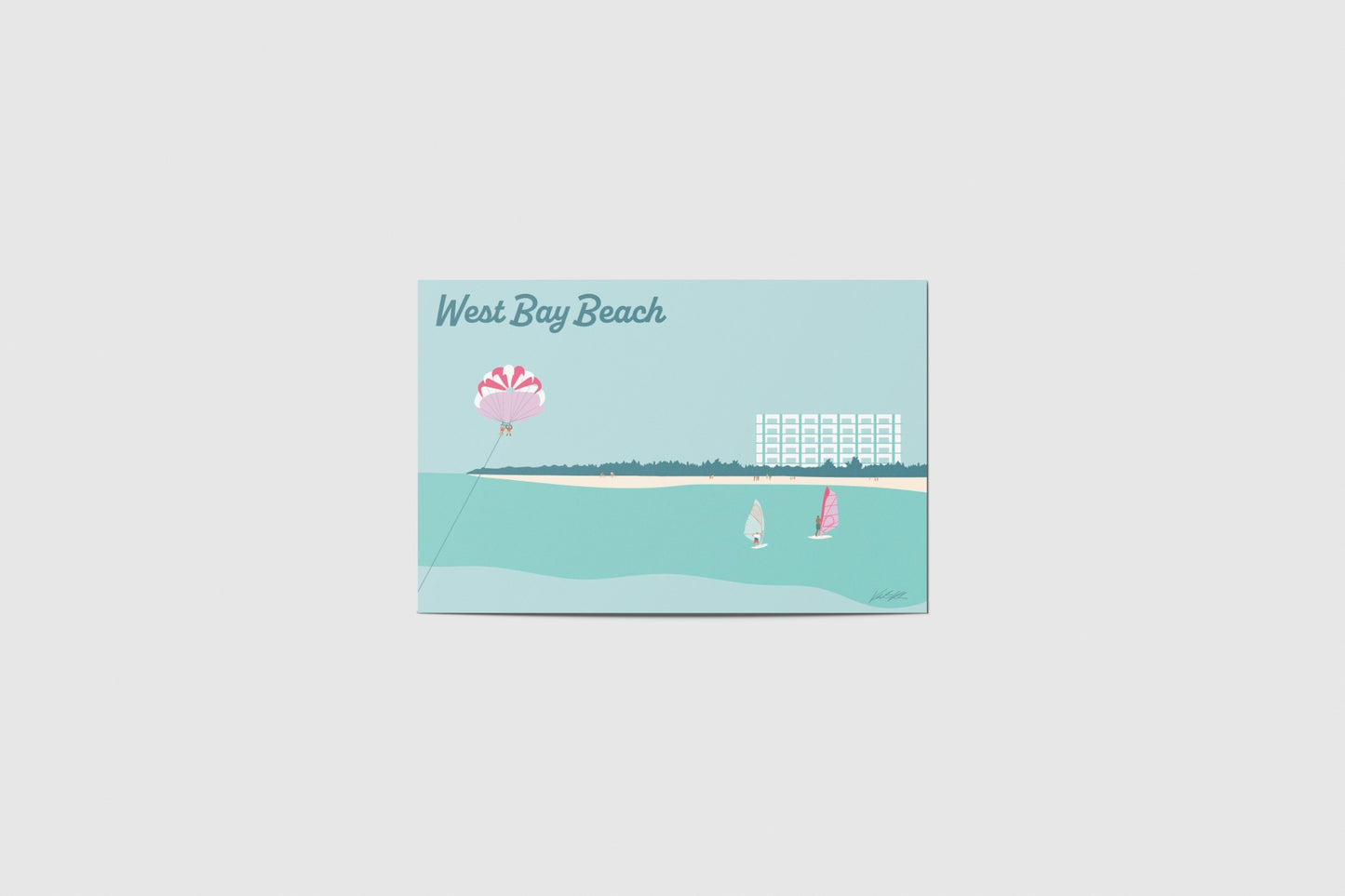West Bay Beach Travel Postcard
