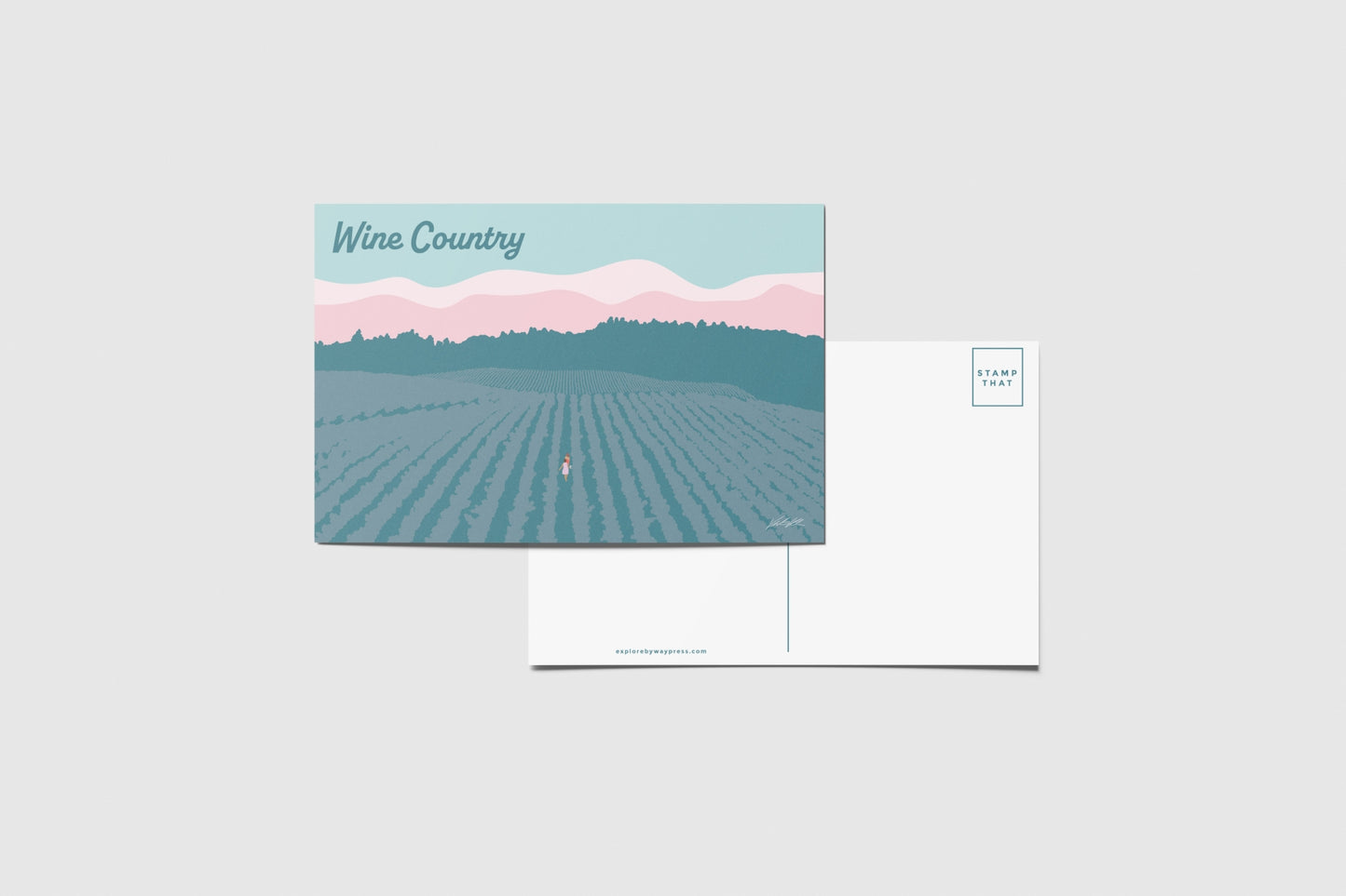 Wine Country Travel Postcard